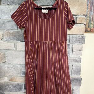 Ace & Jig Burgundy and Yellow Striped Dress